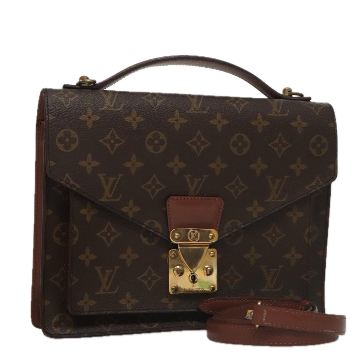 LOUIS VUITTON Monogram Monceau 28 Hand Bag 2way M51185 LV ep7000