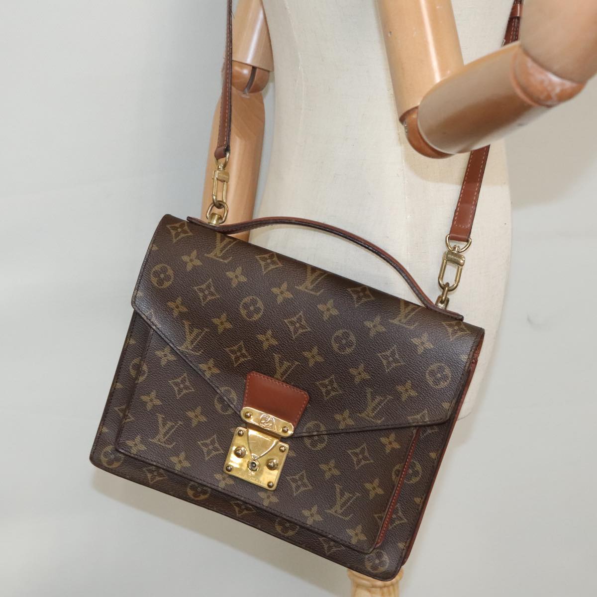 LOUIS VUITTON Monogram Monceau 28 Hand Bag 2way M51185 LV ep7000
