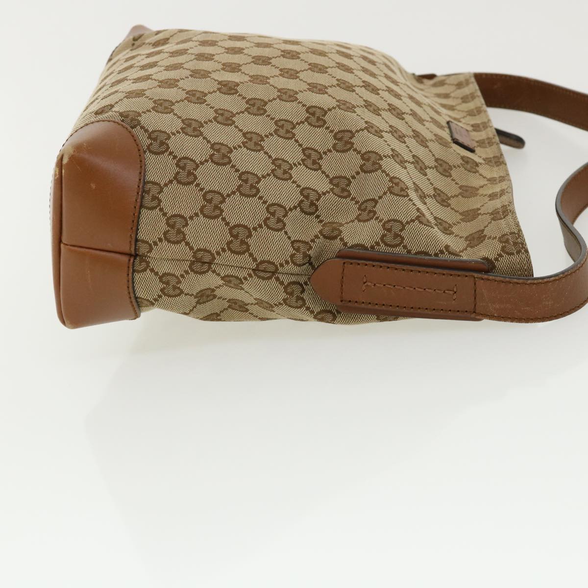 GUCCI Web Sherry Line GG Canvas Shoulder Bag Beige Brown Green 337598 ep701