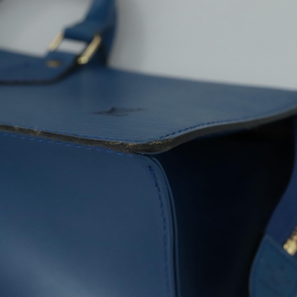 LOUIS VUITTON Epi Sac Triangle Hand Bag Blue M52095 LV ep7073