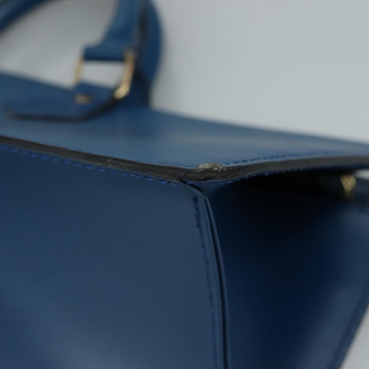 LOUIS VUITTON Epi Sac Triangle Hand Bag Blue M52095 LV ep7073