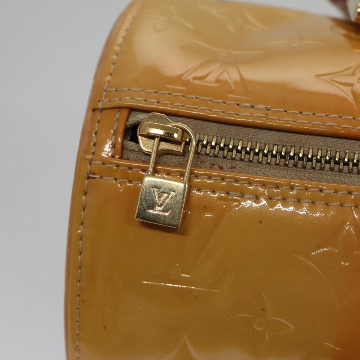 LOUIS VUITTON Monogram Vernis Bedford Hand Bag Beige M91006 LV ep7099