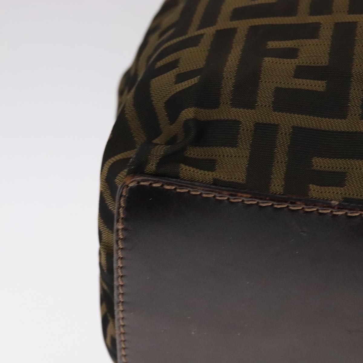 FENDI Zucca Canvas Hand Bag Brown Black ep7128