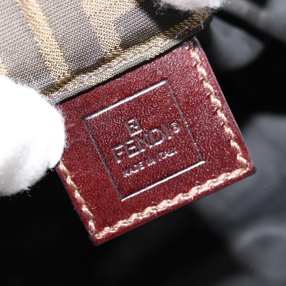 FENDI Zucca Canvas Hand Bag Brown Black ep7128