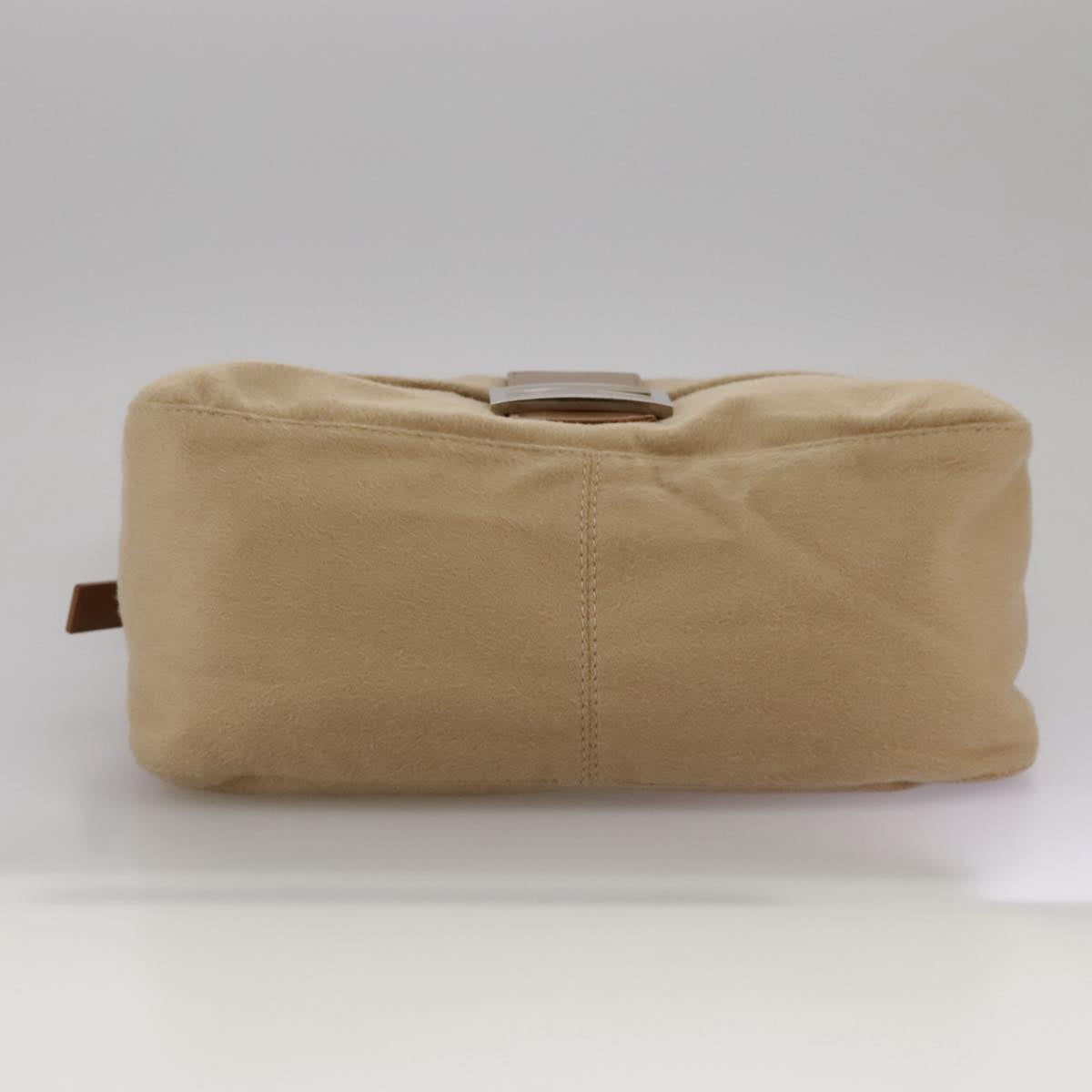 FENDI Mamma Baguette Shoulder Bag Wool Beige Silver ep7141