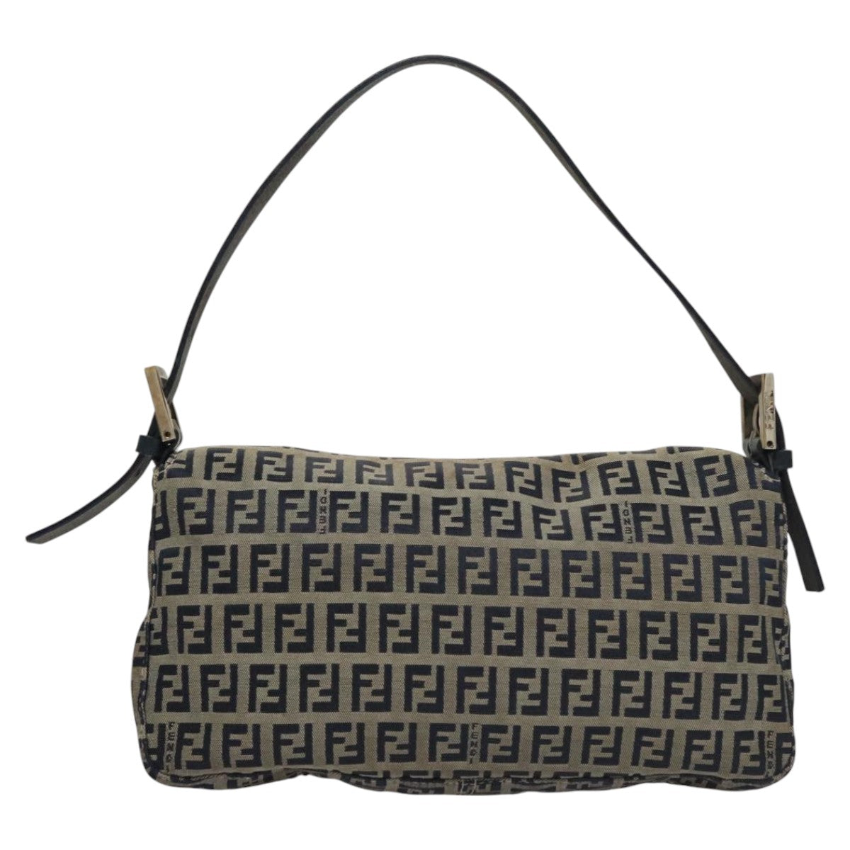 FENDI Zucchino Canvas Mamma Baguette Shoulder Bag Navy ep7212