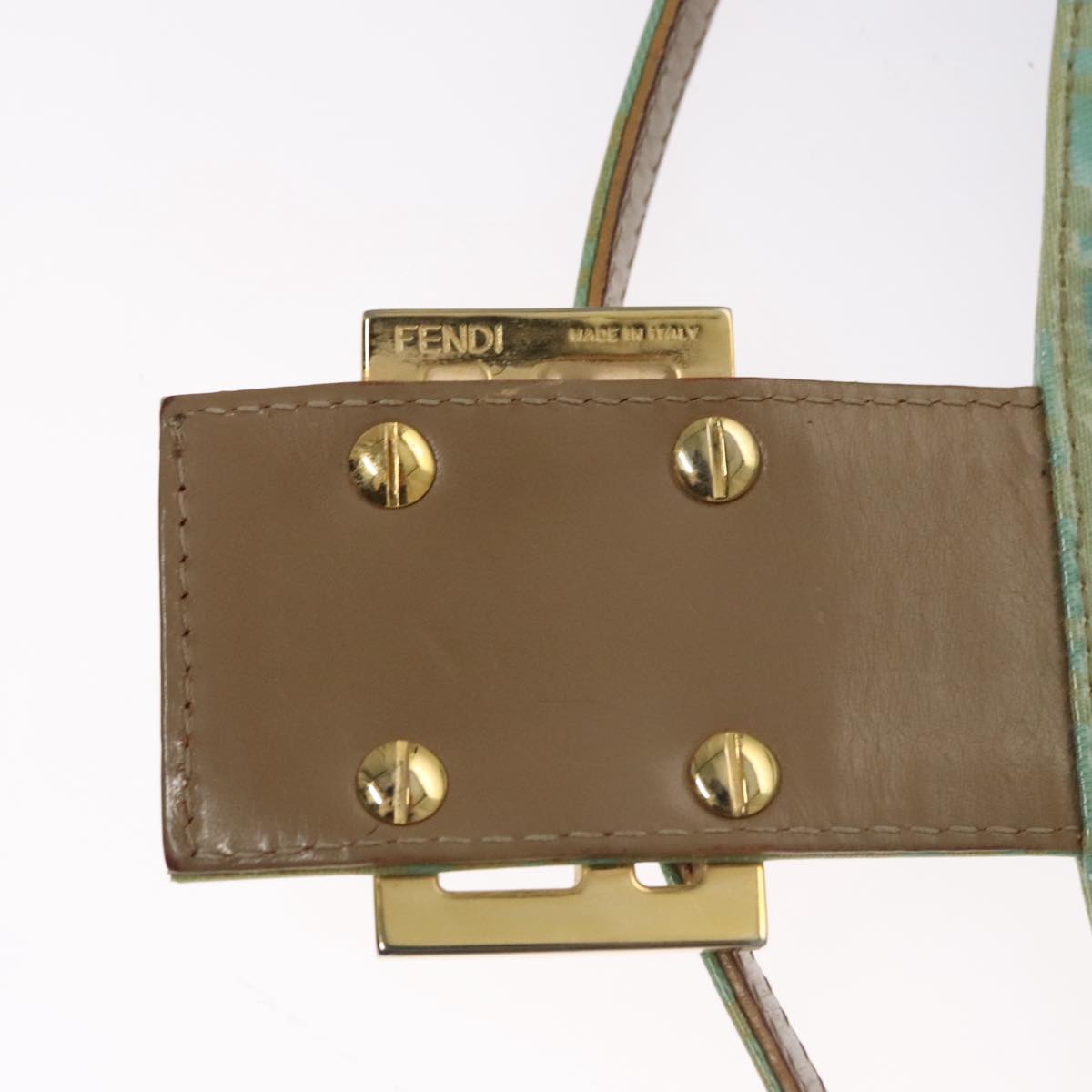 FENDI Zucchino Mamma Baguette Shoulder Bag Coated Canvas Peppermint ep7217