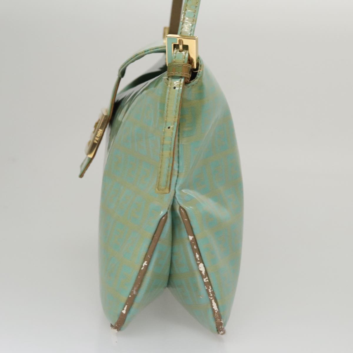 FENDI Zucchino Mamma Baguette Shoulder Bag Coated Canvas Peppermint ep7217