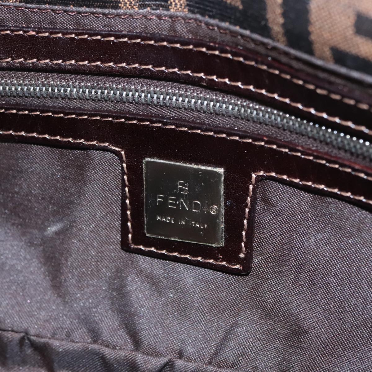 FENDI Zucca Canvas Shoulder Bag Brown ep7236