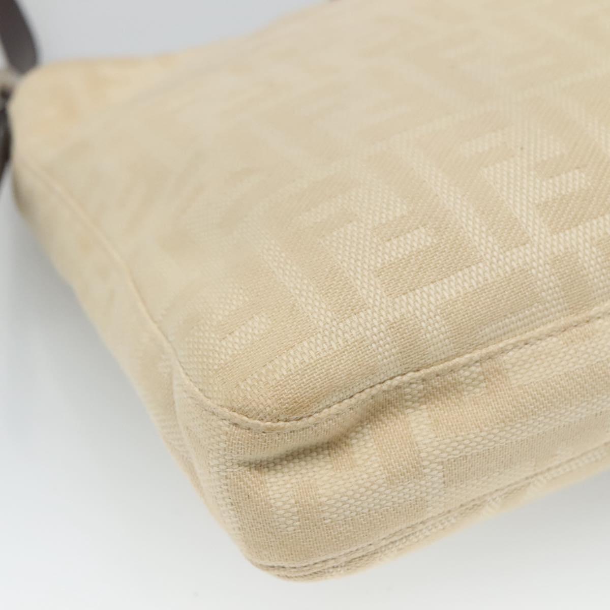 FENDI Zucca Canvas Shoulder Bag Beige ep7339