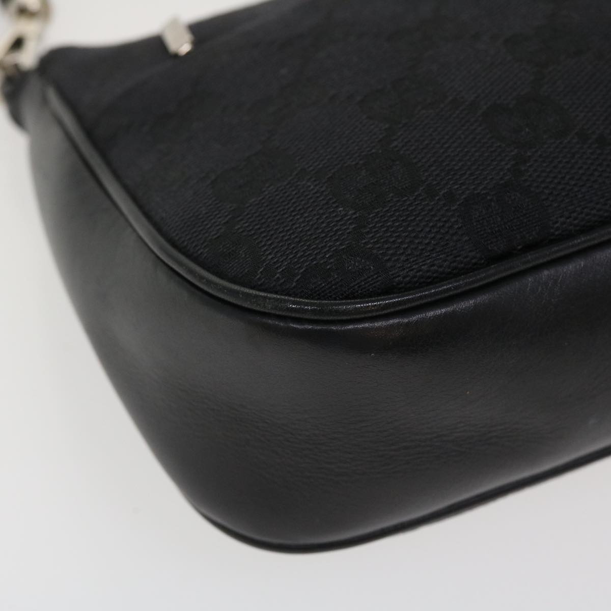 GUCCI GG Canvas Bamboo Hand Bag Black 001.3870 001274 ep811