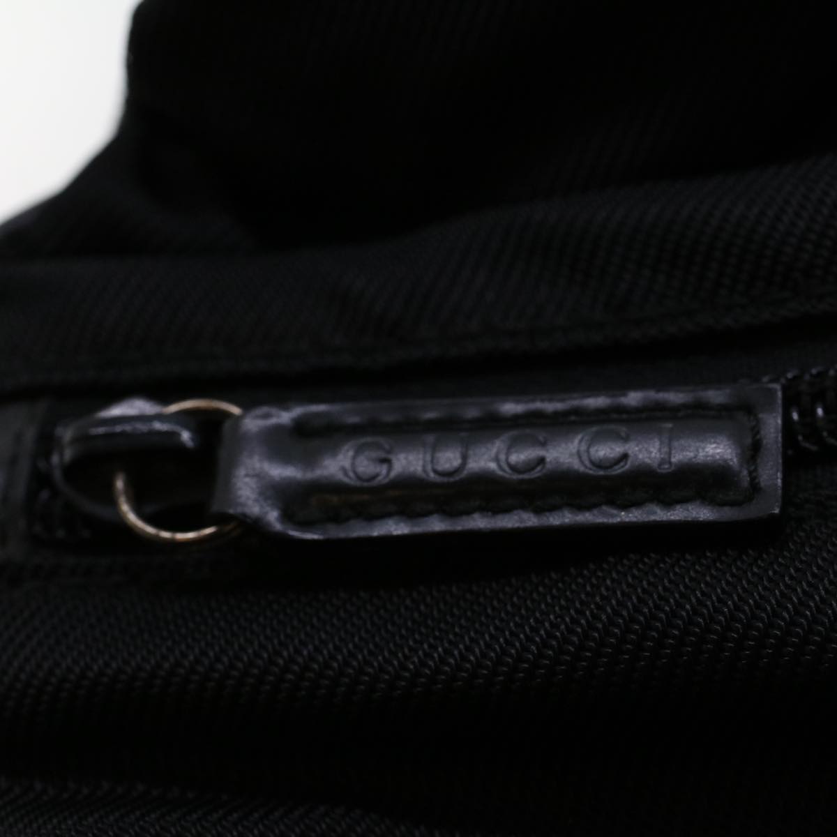 GUCCI Bamboo Shoulder Bag Nylon Leather Black 000•1014•0575 5 ep820