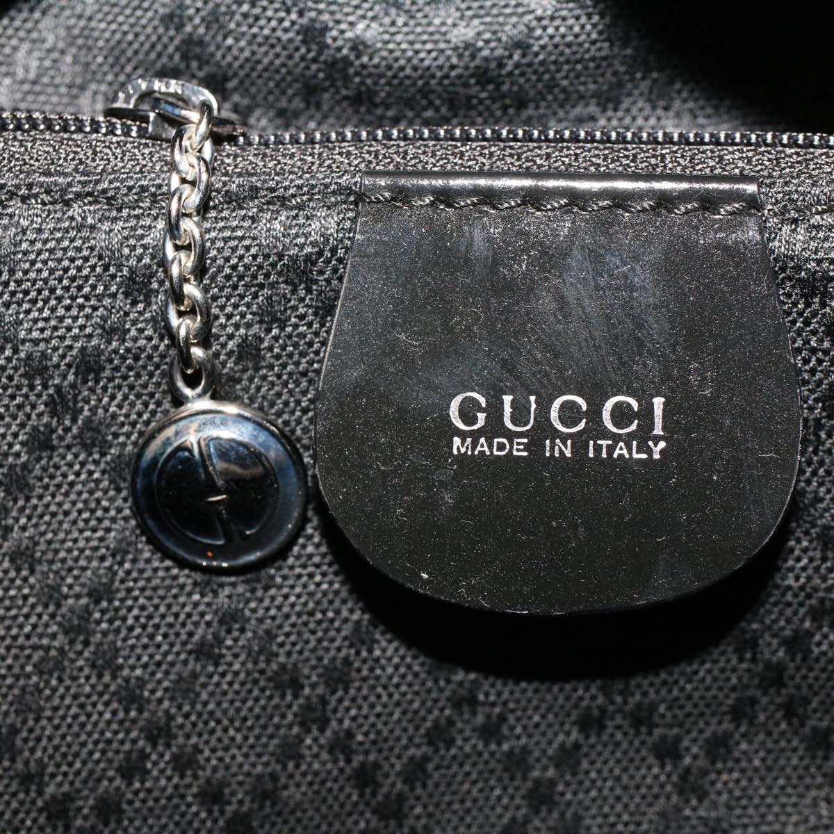 GUCCI Bamboo Shoulder Bag Nylon Leather Black 000•1014•0575 5 ep820