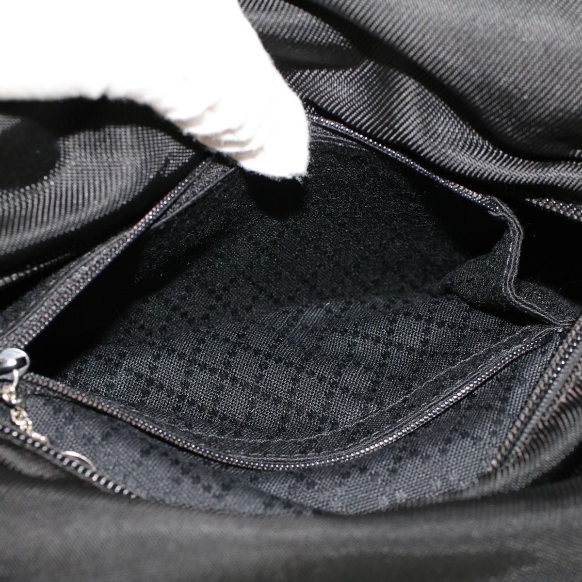 GUCCI Bamboo Shoulder Bag Nylon Leather Black 000•1014•0575 5 ep820