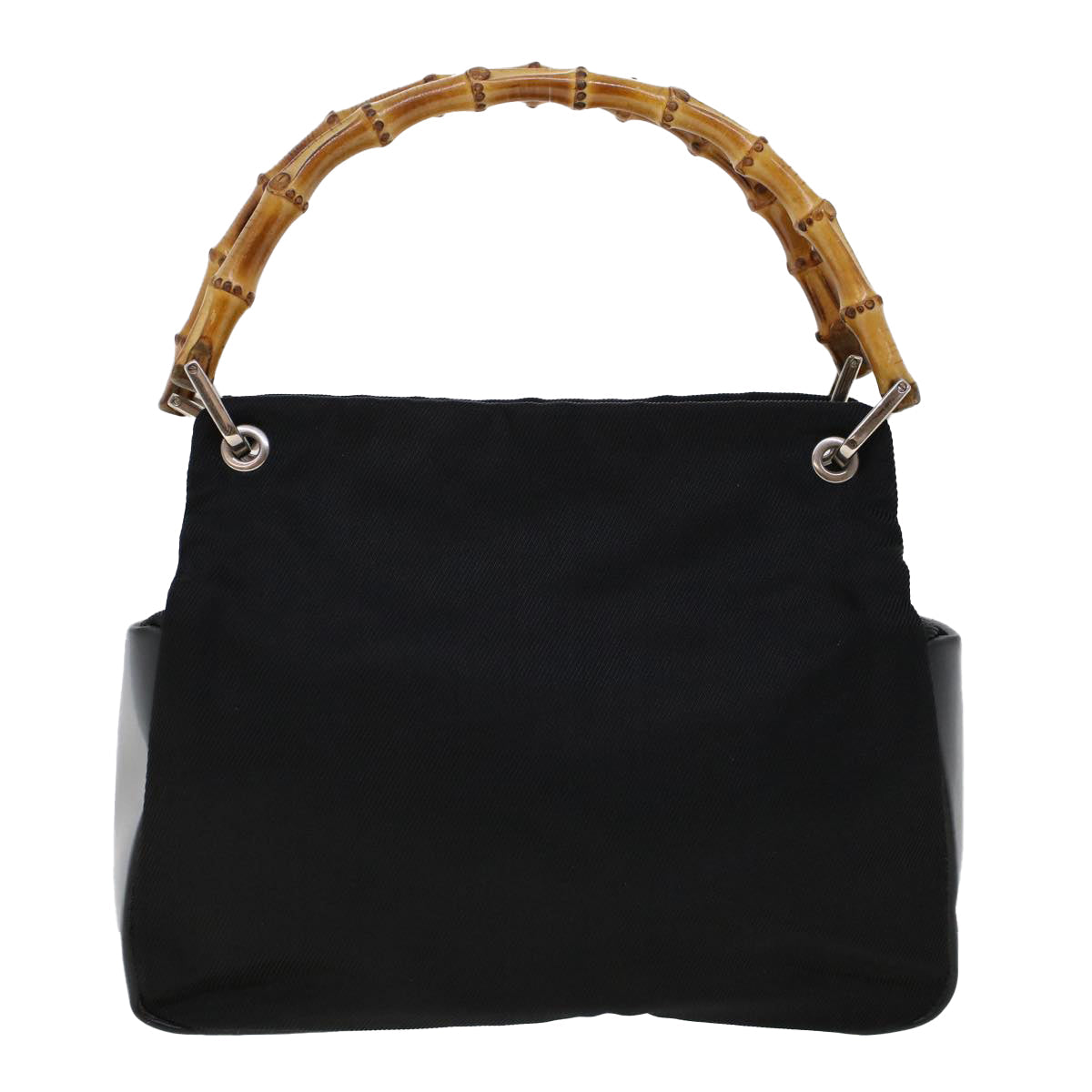 GUCCI Bamboo Shoulder Bag Nylon Leather Black 000•1014•0575 5 ep820