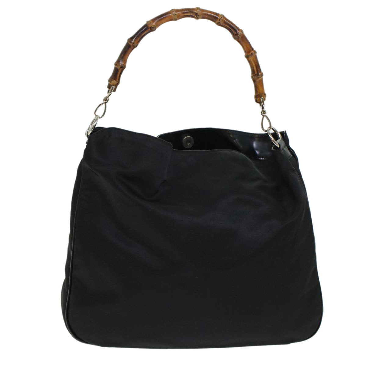 GUCCI Bamboo Shoulder Bag Nylon Black 001•1998•1577 ep826
