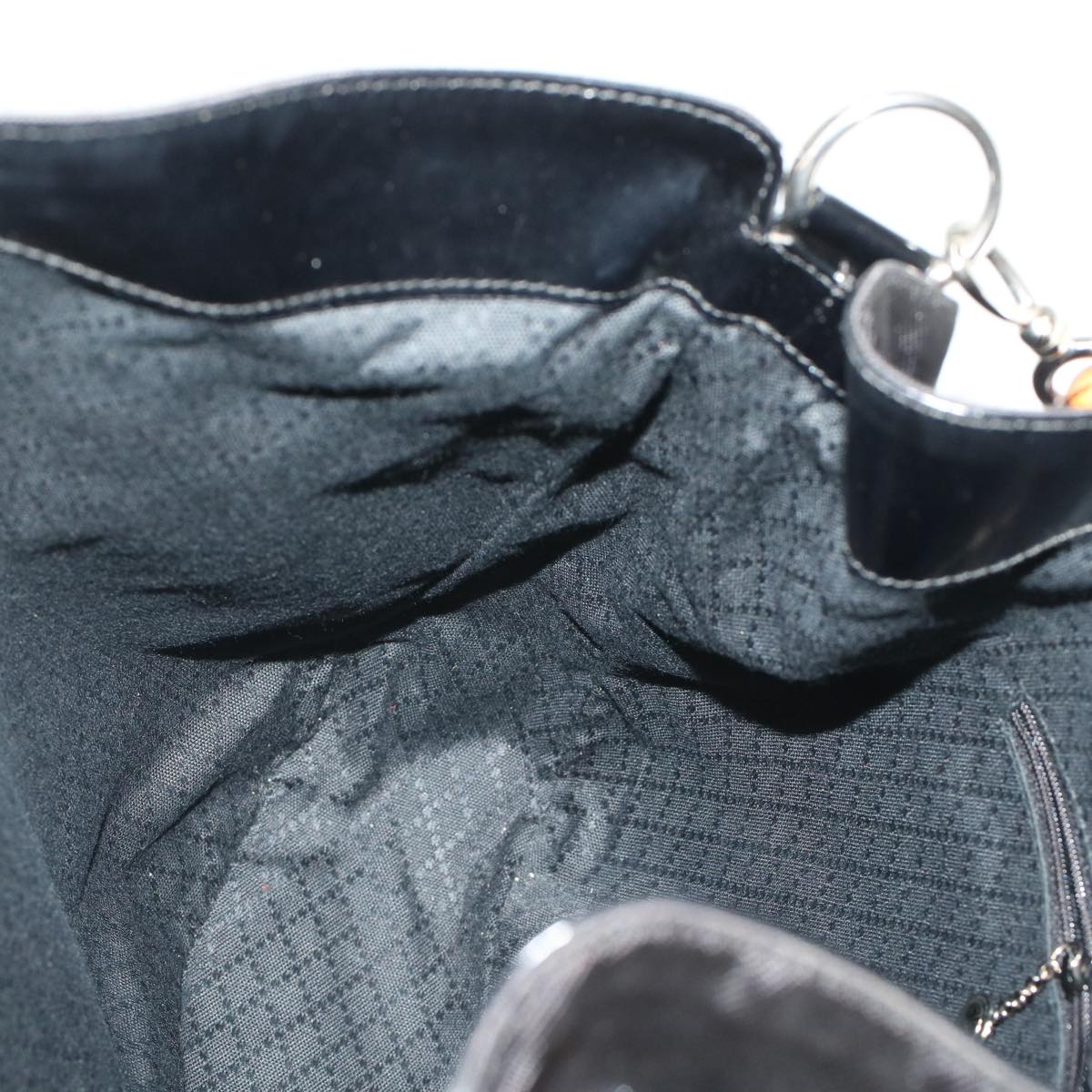 GUCCI Bamboo Shoulder Bag Nylon Black 001•1998•1577 ep826