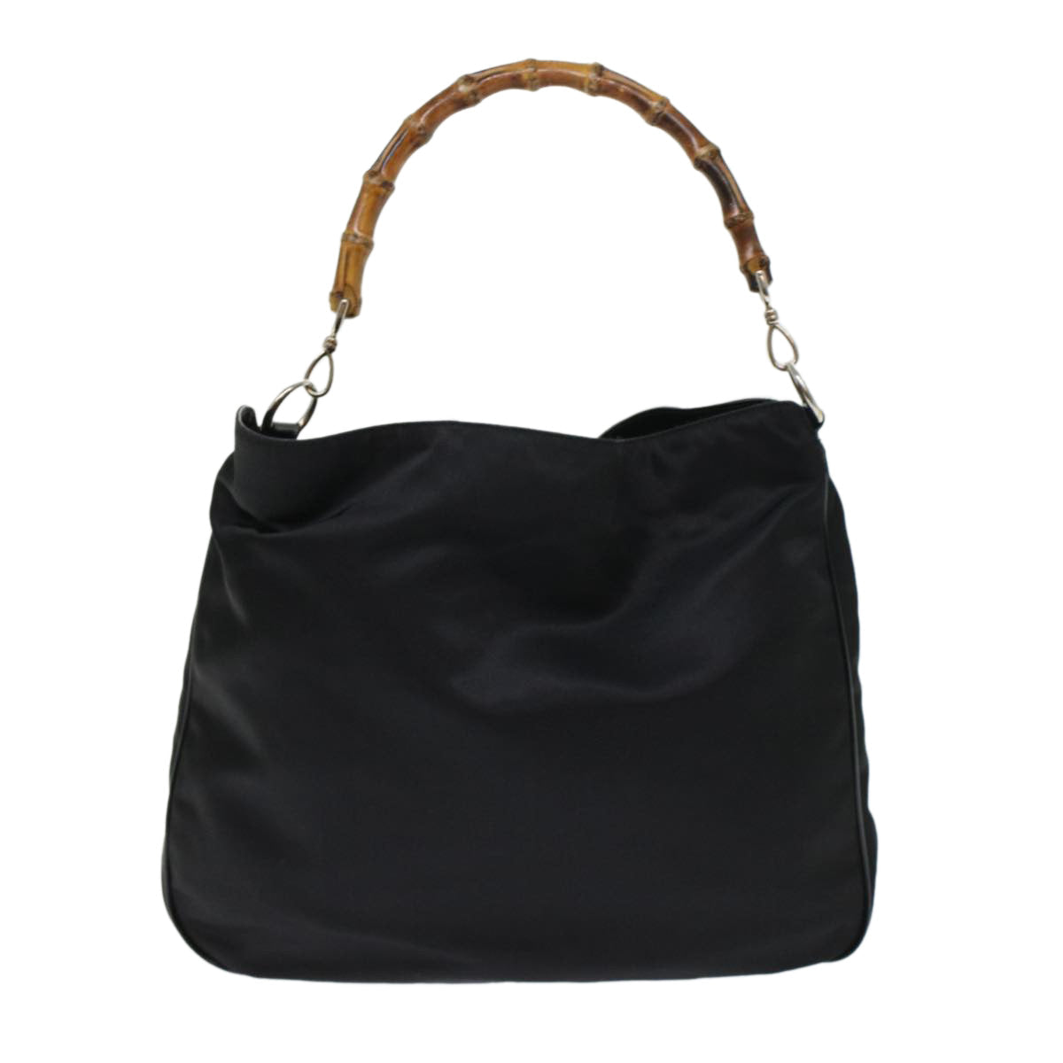 GUCCI Bamboo Shoulder Bag Nylon Black 001•1998•1577 ep826