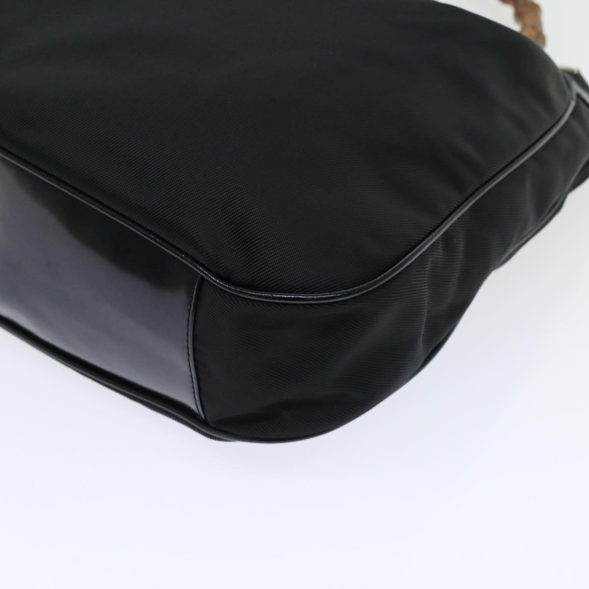 GUCCI Bamboo Shoulder Bag Nylon Black 001•1998•1577 ep826