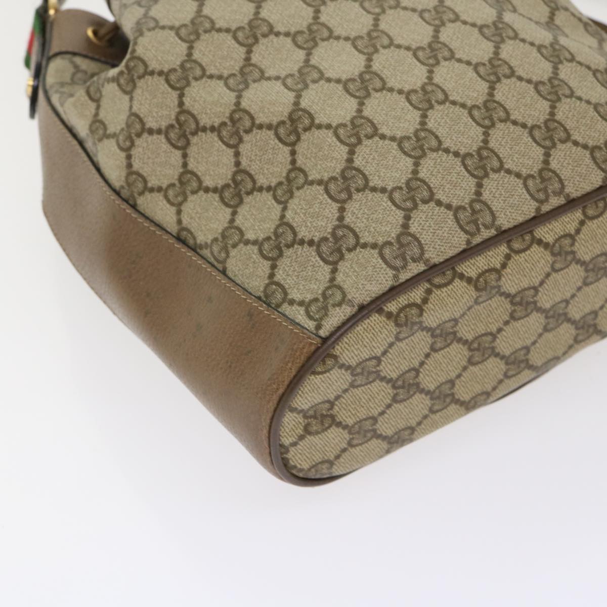 GUCCI GG Canvas Web Sherry Line Shoulder Bag Beige Red 14•02•034 ep874