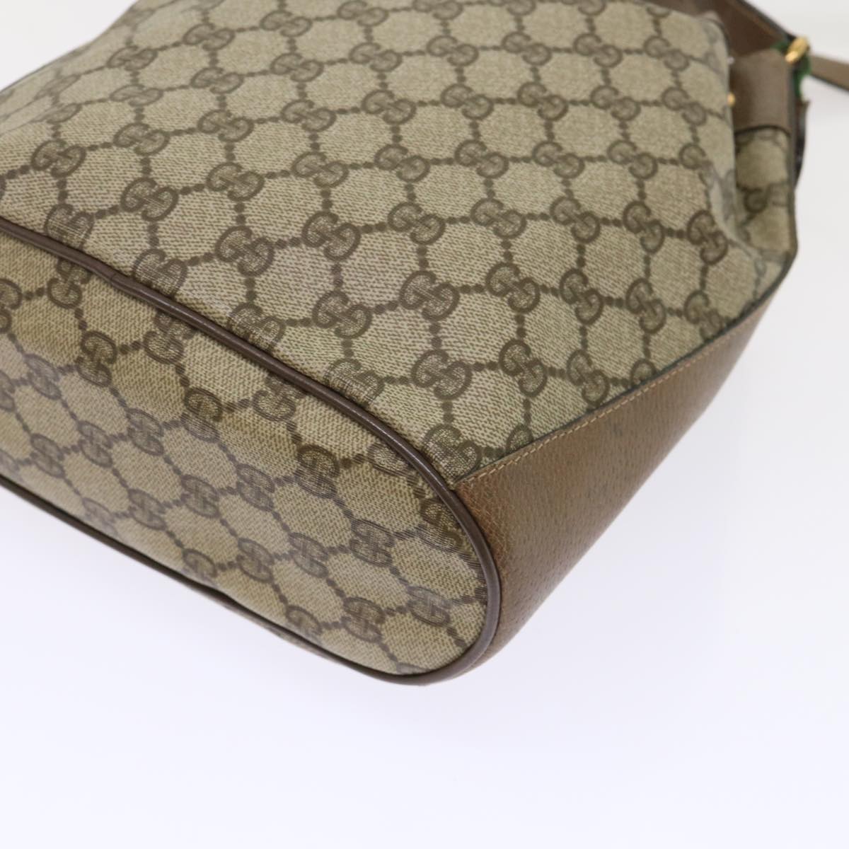 GUCCI GG Canvas Web Sherry Line Shoulder Bag Beige Red 14•02•034 ep874