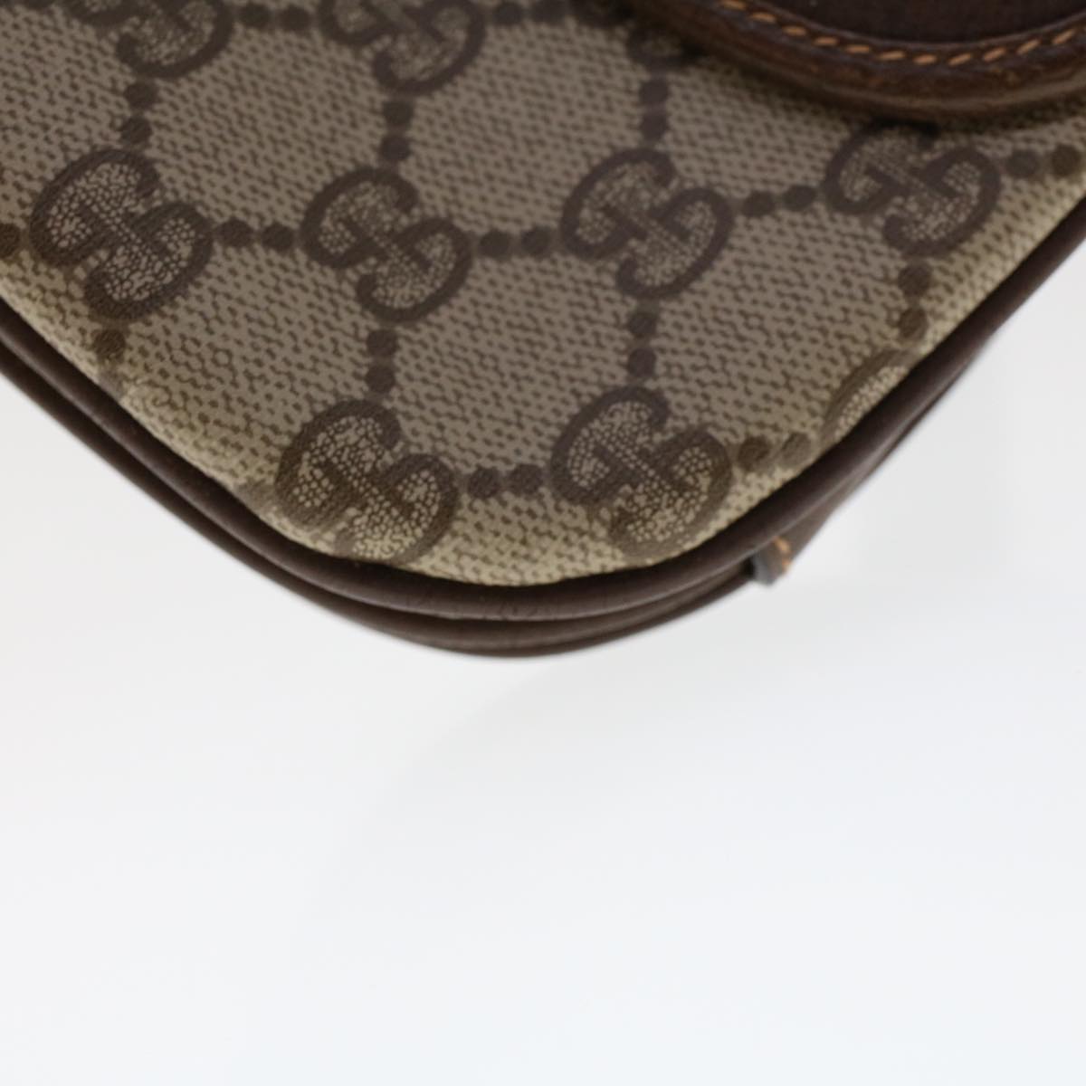 GUCCI GG Canvas Shoulder Bag PVC Leather Beige ep877