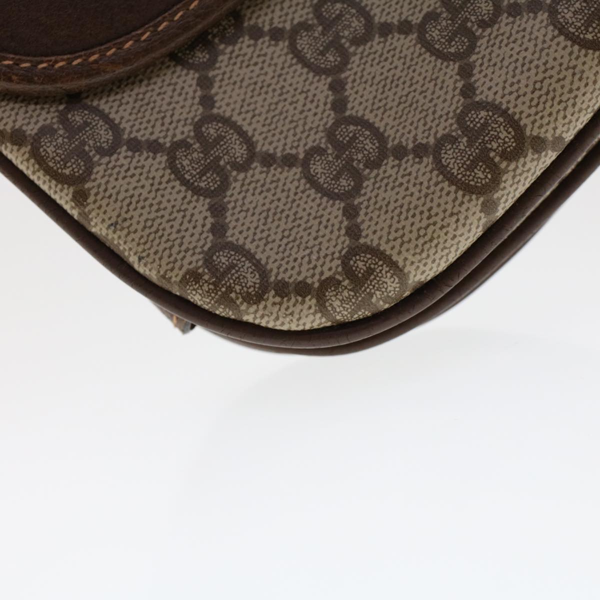 GUCCI GG Canvas Shoulder Bag PVC Leather Beige ep877