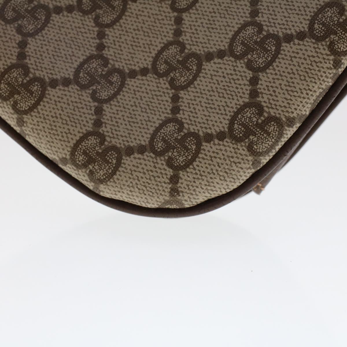 GUCCI GG Canvas Shoulder Bag PVC Leather Beige ep877