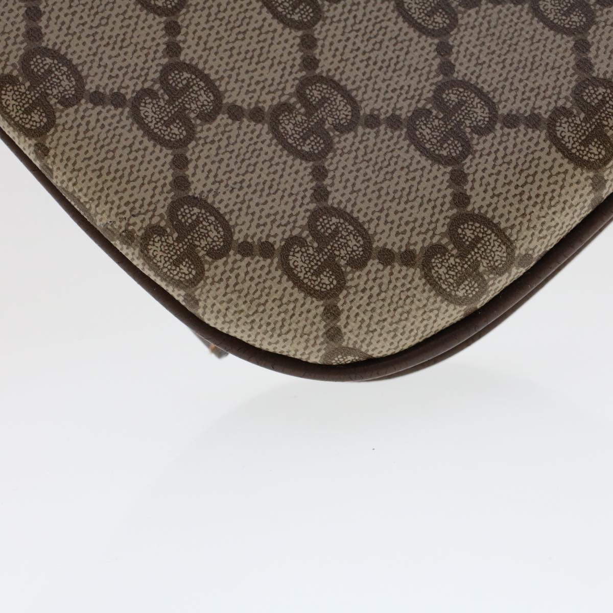 GUCCI GG Canvas Shoulder Bag PVC Leather Beige ep877