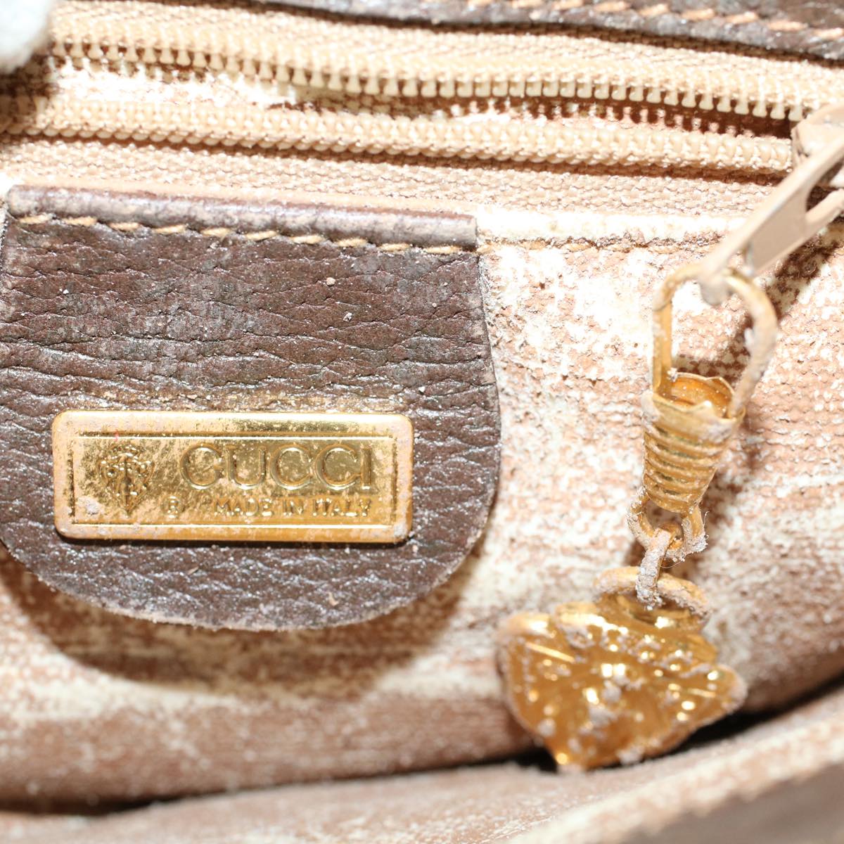 GUCCI GG Canvas Shoulder Bag PVC Leather Beige ep877