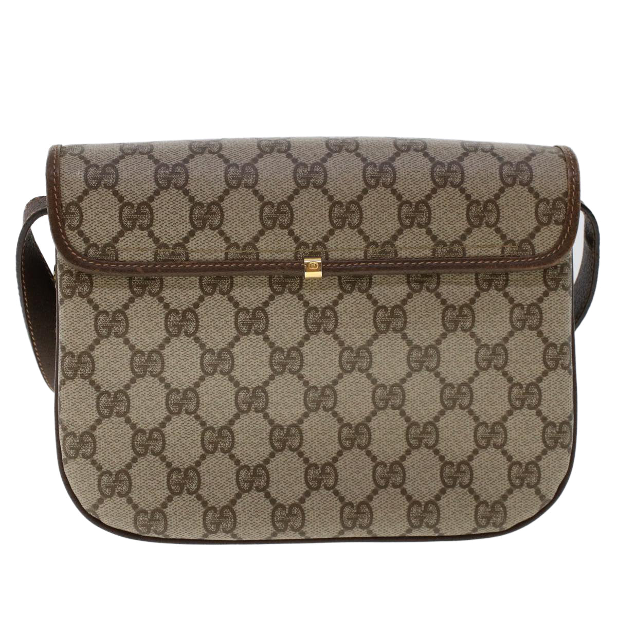 GUCCI GG Canvas Shoulder Bag PVC Leather Beige ep877