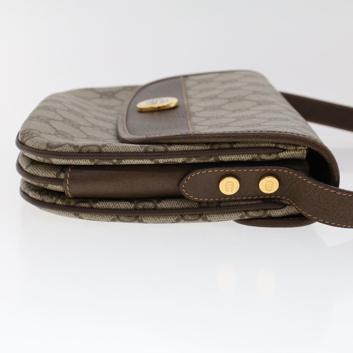 GUCCI GG Canvas Shoulder Bag PVC Leather Beige ep877
