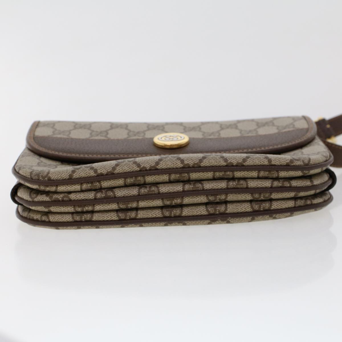 GUCCI GG Canvas Shoulder Bag PVC Leather Beige ep877