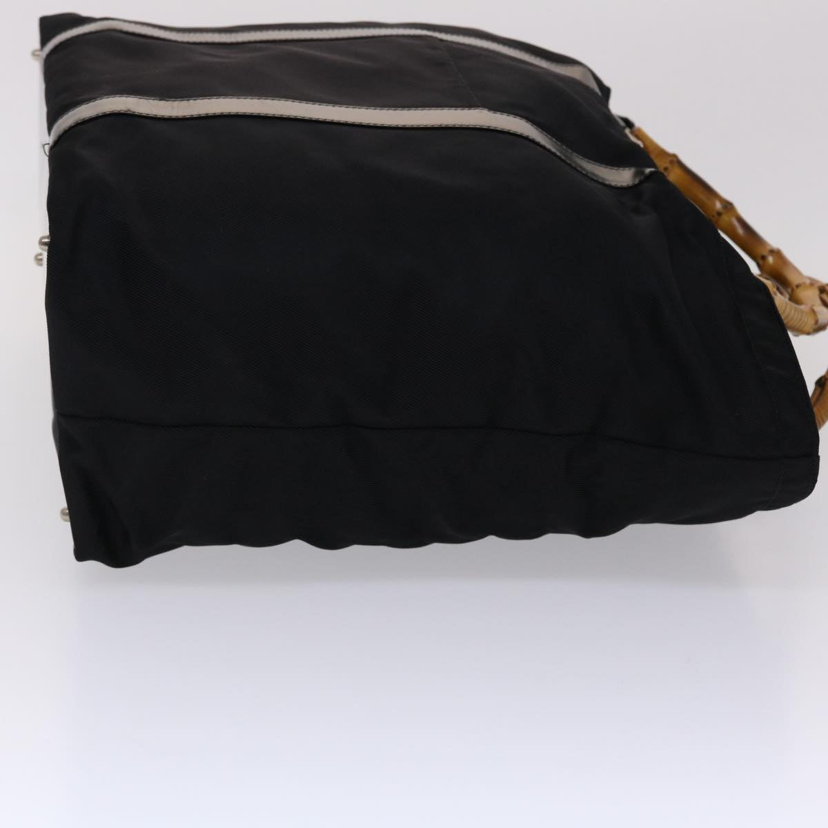 GUCCI Bamboo Boston Bag Nylon Leather Black 002•2854•0412•5 ep878