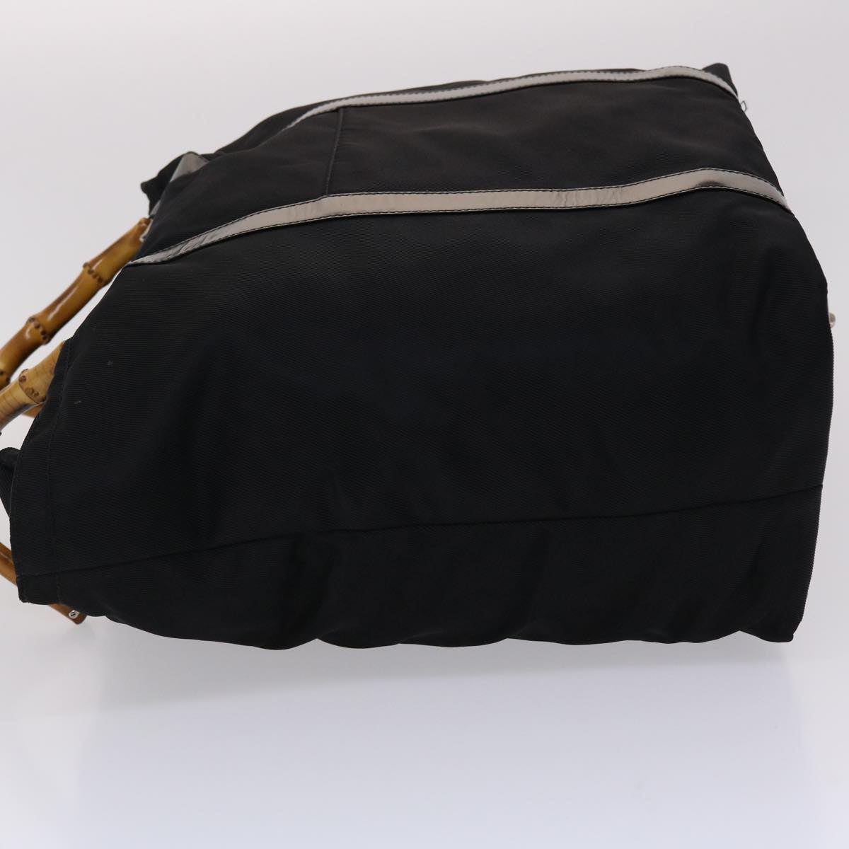 GUCCI Bamboo Boston Bag Nylon Leather Black 002•2854•0412•5 ep878