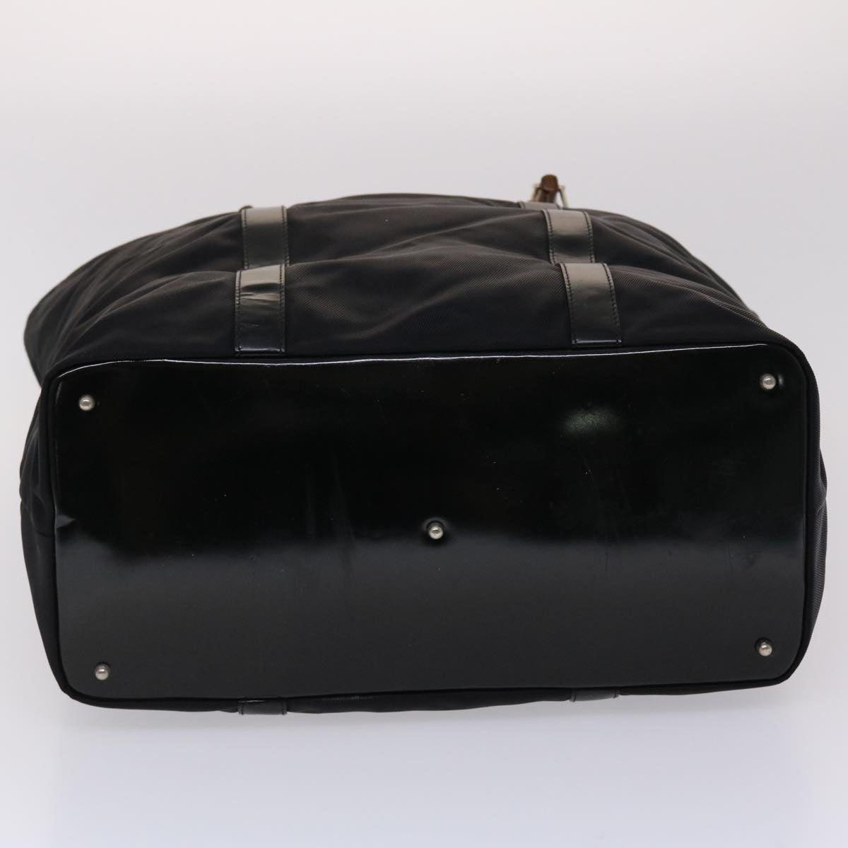 GUCCI Bamboo Boston Bag Nylon Leather Black 002•2854•0412•5 ep878