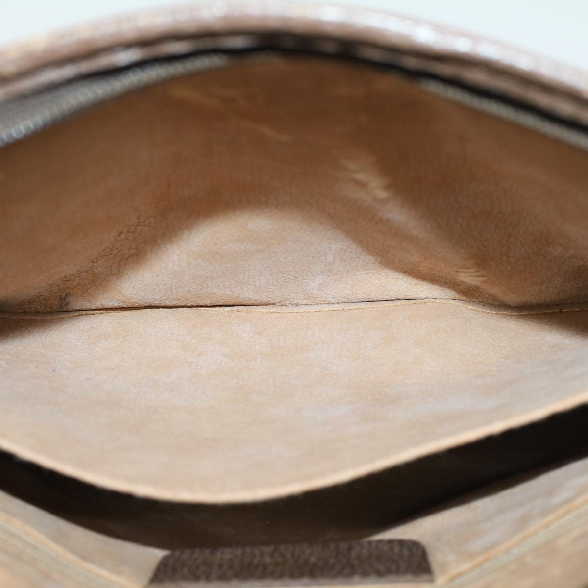 GUCCI GG Canvas Clutch Bag PVC Leather Beige ep898