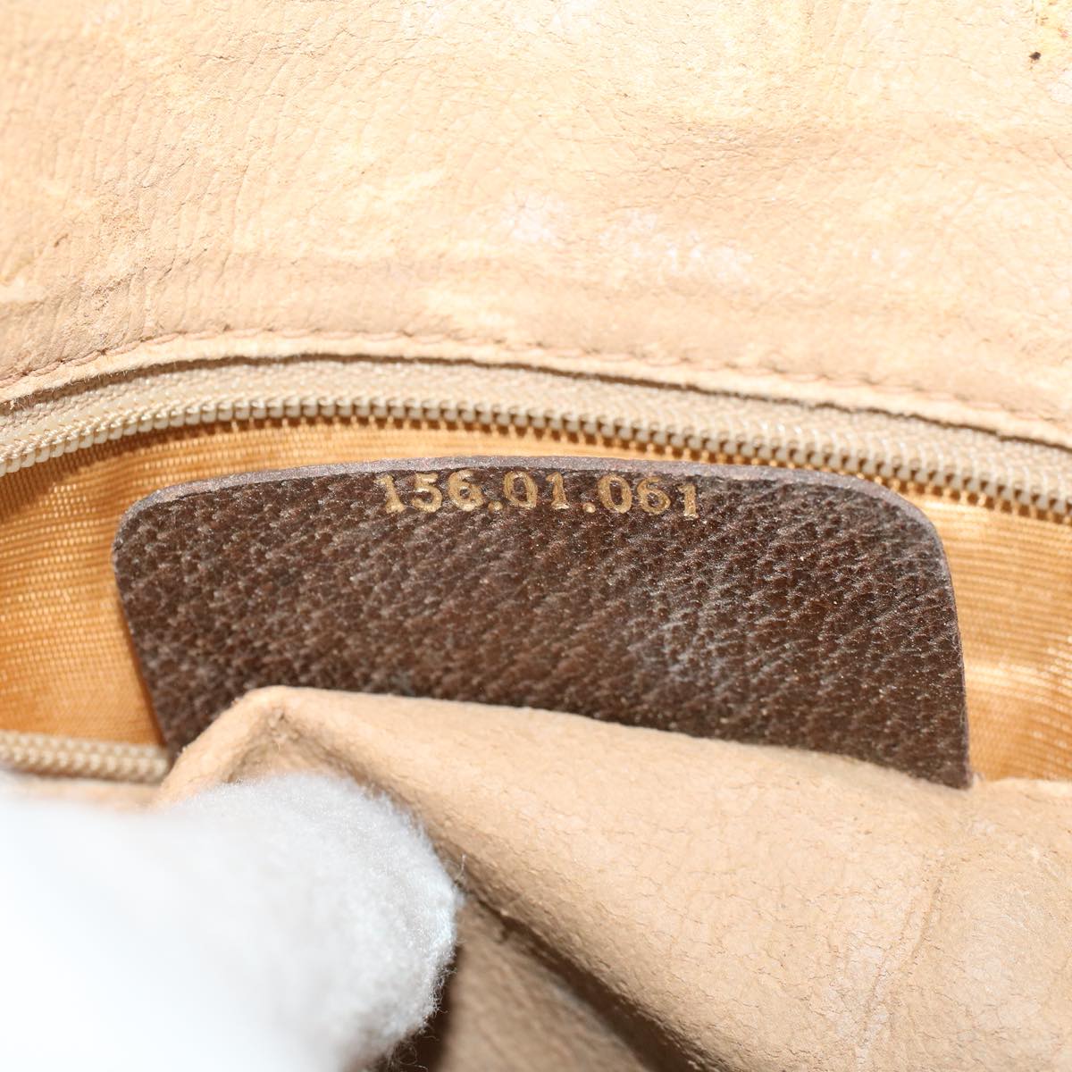 GUCCI GG Canvas Clutch Bag PVC Leather Beige ep898