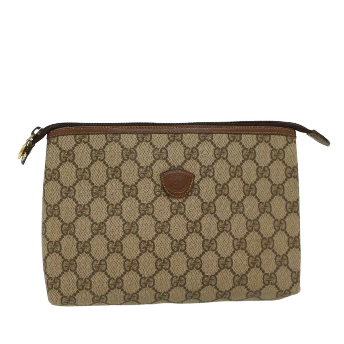 GUCCI GG Canvas Clutch Bag PVC Leather Beige 014•115•6088 4021 ep901
