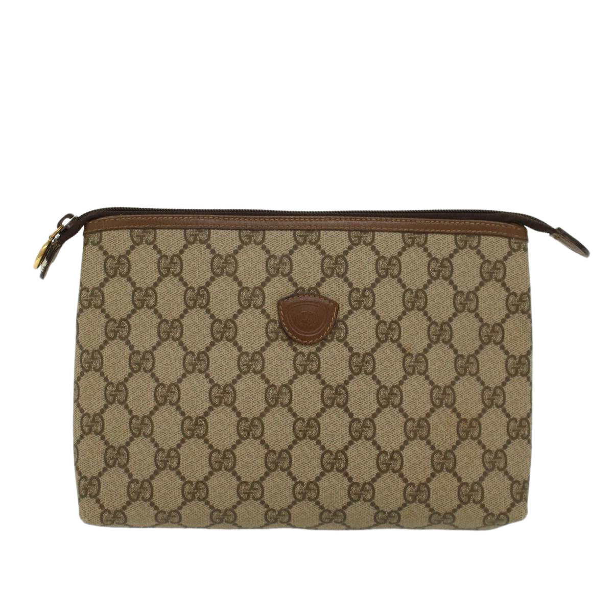 GUCCI GG Canvas Clutch Bag PVC Leather Beige 014•115•6088 4021 ep901