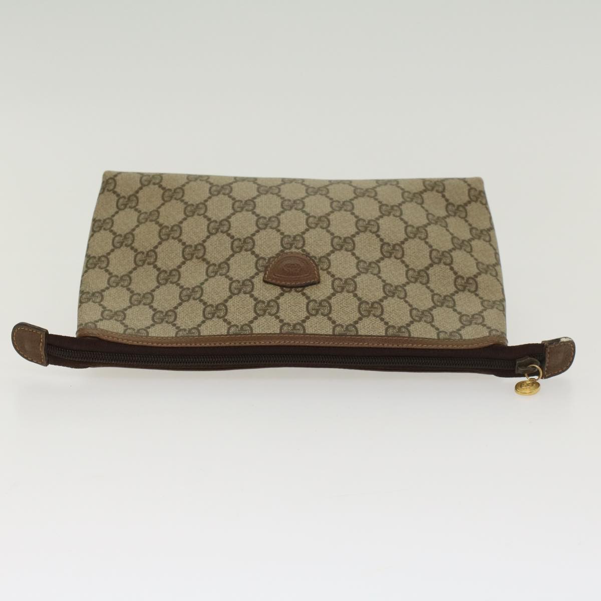 GUCCI GG Canvas Clutch Bag PVC Leather Beige 014•115•6088 4021 ep901