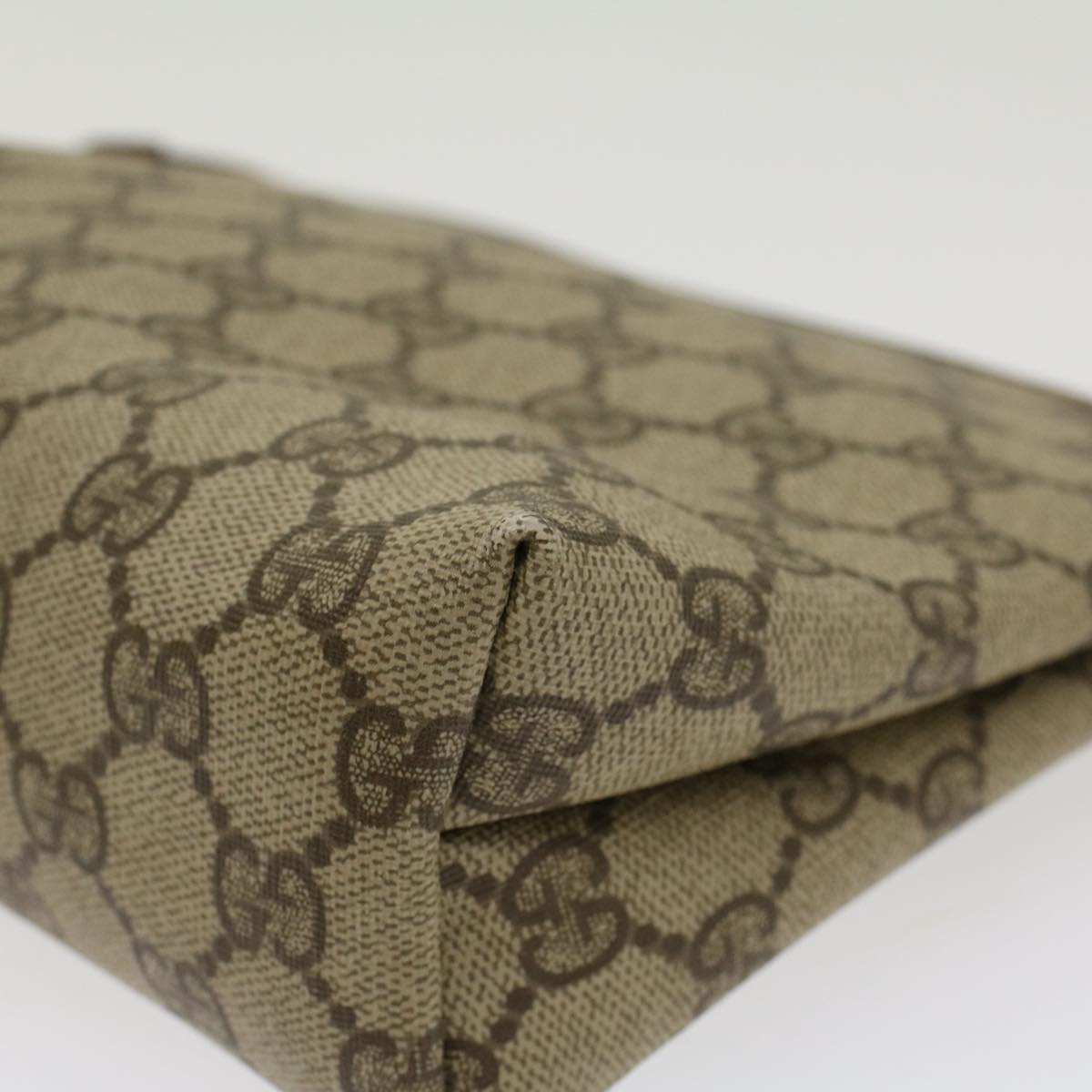 GUCCI GG Canvas Clutch Bag PVC Leather Beige 014•115•6088 4021 ep901