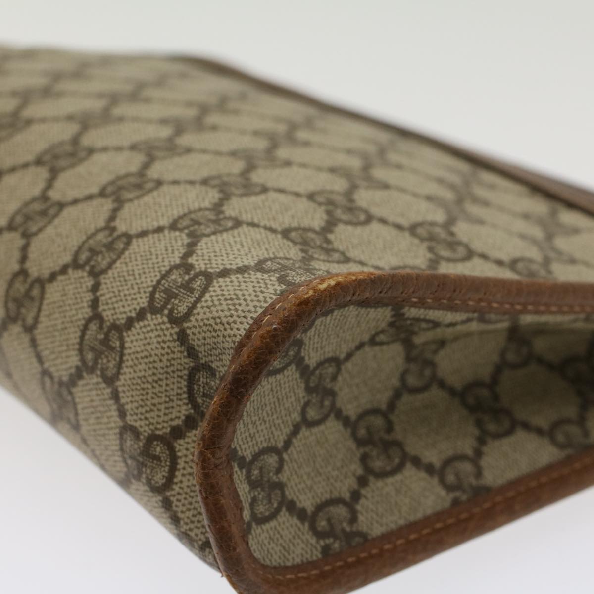 GUCCI GG Canvas Clutch Bag PVC Leather Beige 014•122•6063 ep903