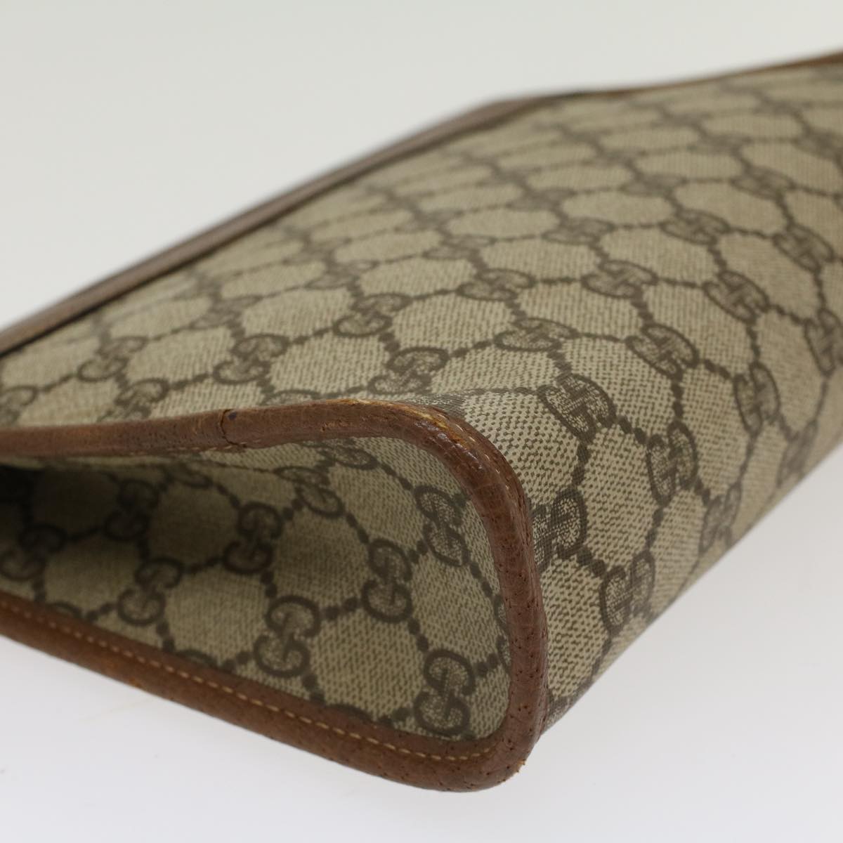 GUCCI GG Canvas Clutch Bag PVC Leather Beige 014•122•6063 ep903