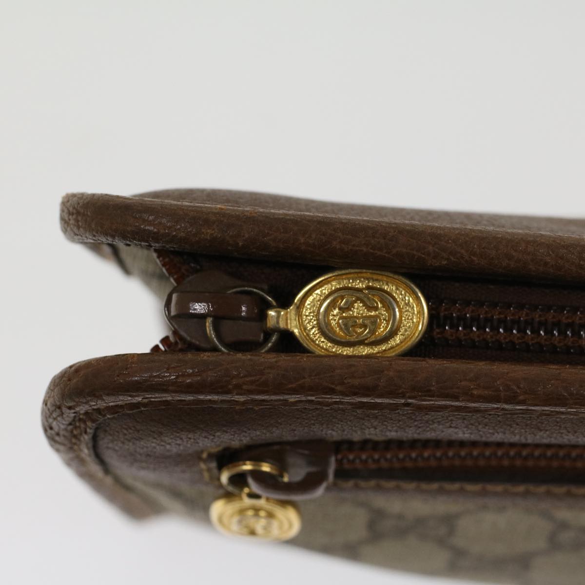 GUCCI GG Canvas Clutch Bag PVC Leather Beige 014•122•6063 ep903