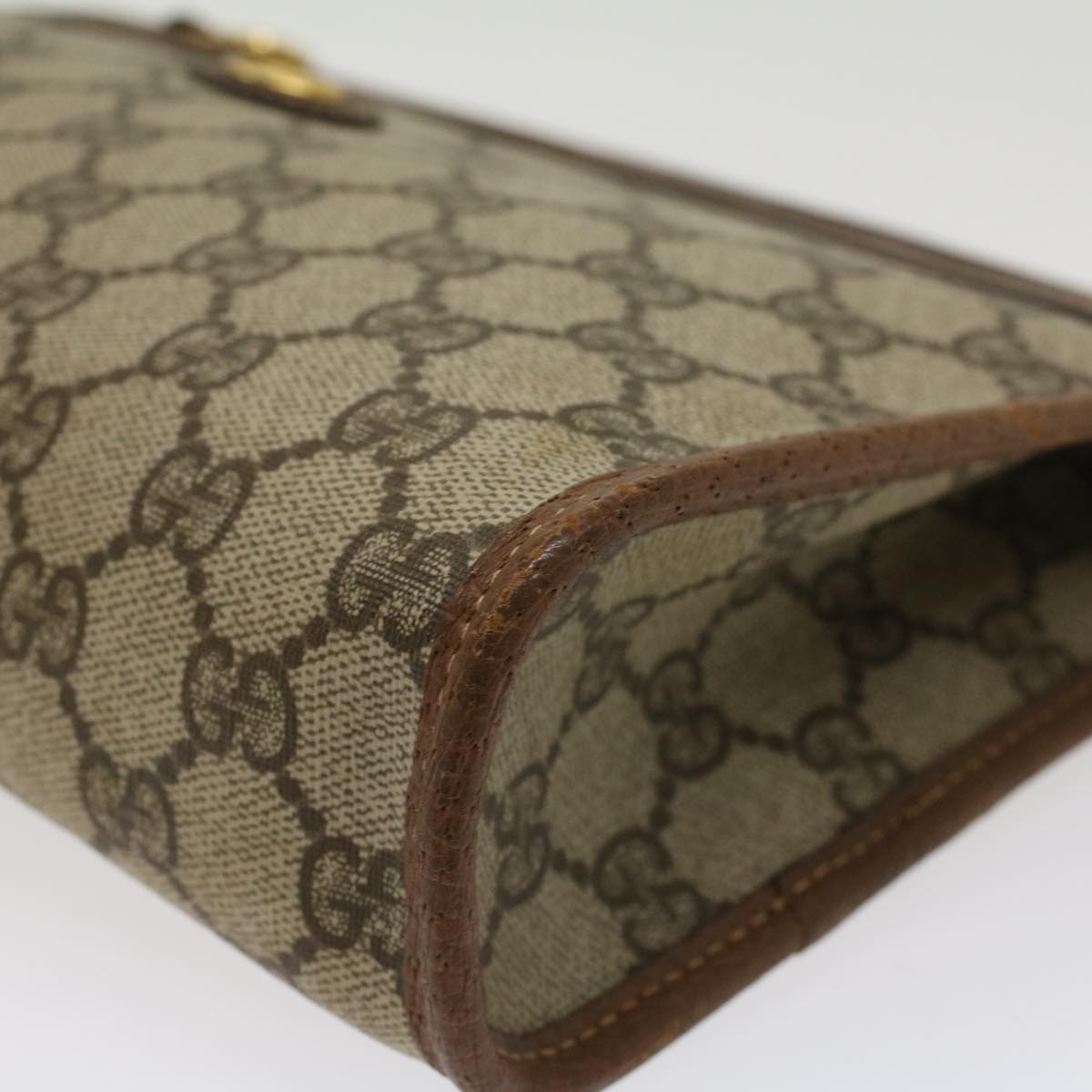 GUCCI GG Canvas Clutch Bag PVC Leather Beige 014•122•6063 ep903