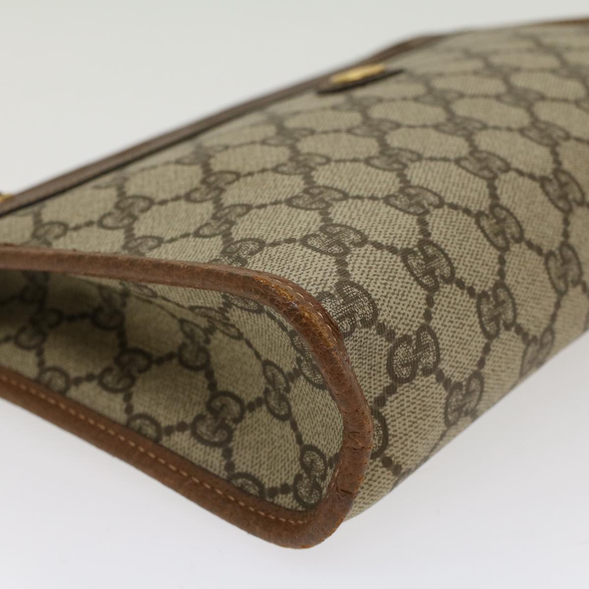 GUCCI GG Canvas Clutch Bag PVC Leather Beige 014•122•6063 ep903