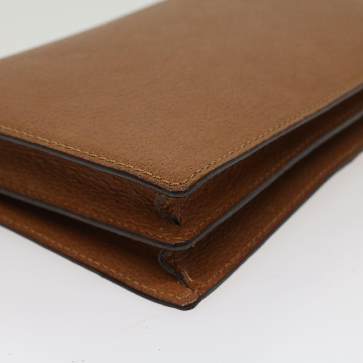 GUCCI Clutch Bag Leather Brown ep904