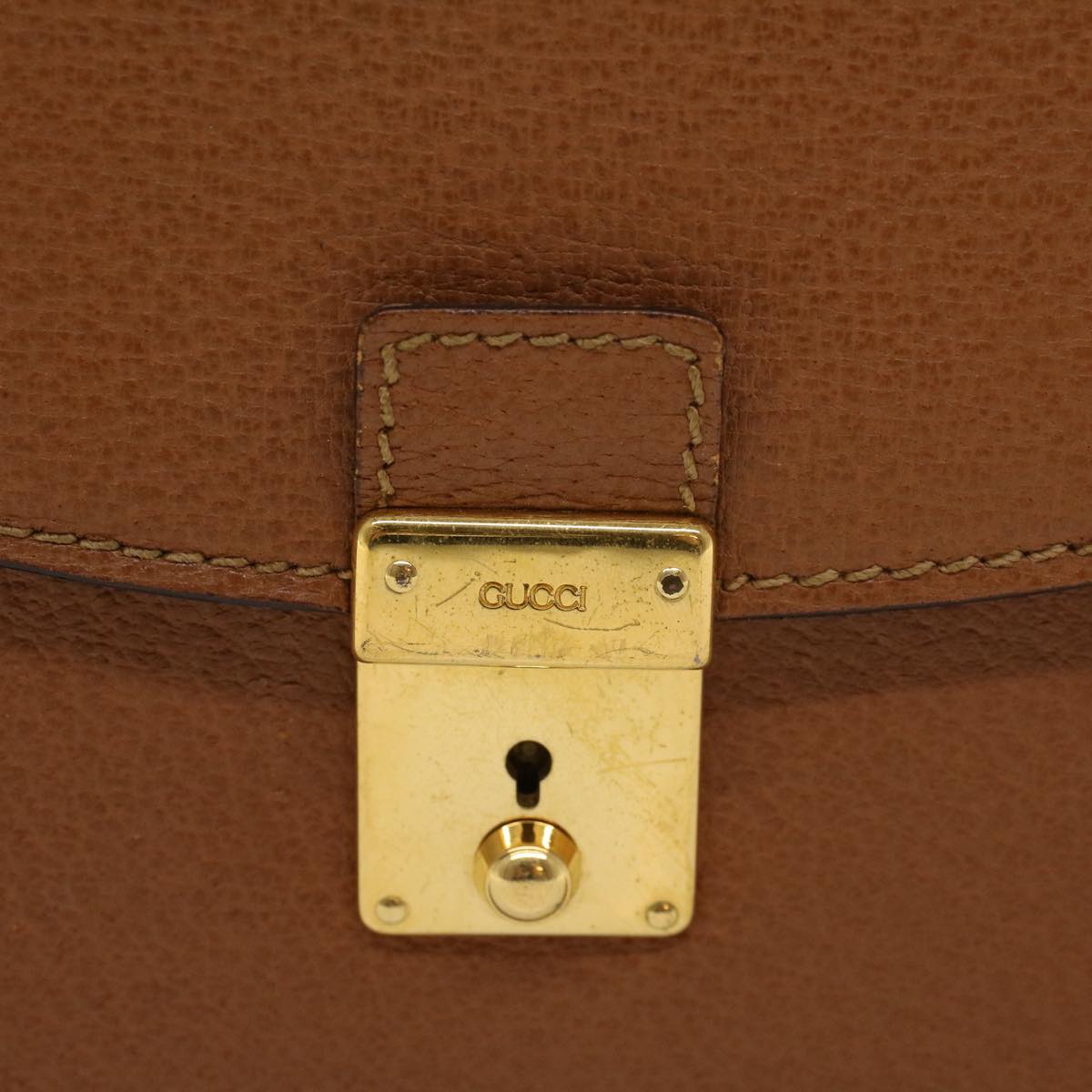 GUCCI Clutch Bag Leather Brown ep904