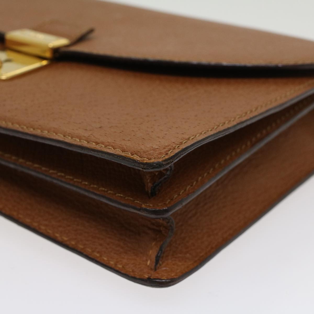 GUCCI Clutch Bag Leather Brown ep904